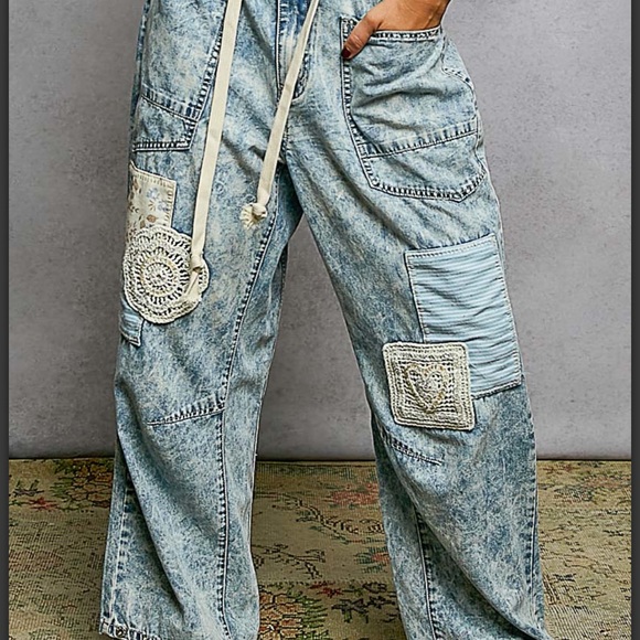 ๐ Last Few! POL Patchwork Denim Jeans - Picture 4 of 8